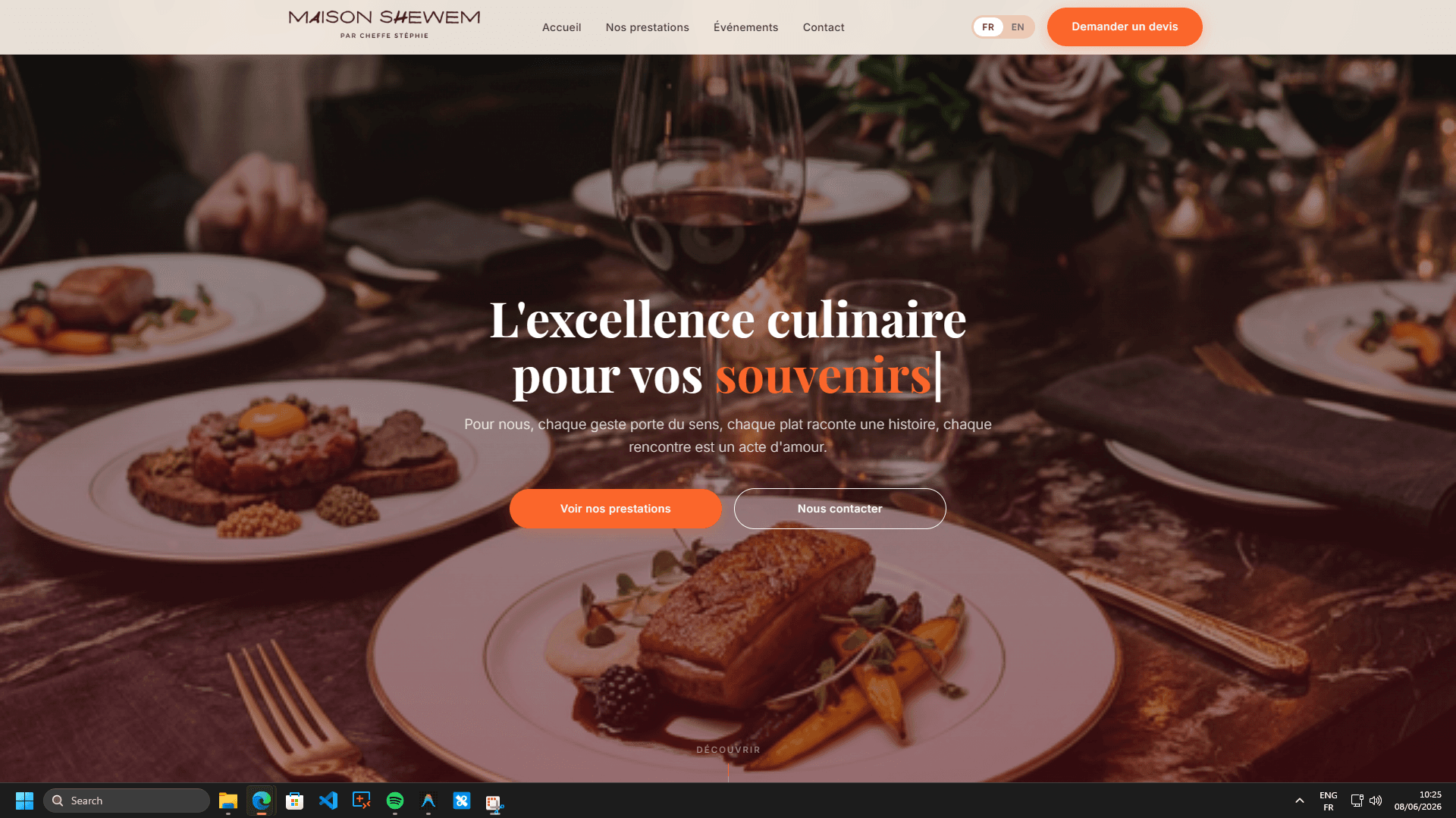 Aperçu du projet Traiteur Shewem